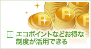 エコポイントなどお得な制度が活用できる