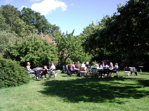友達や家族を緑の庭へ招いてパーティ。北欧の夏の楽しみのひとつです。