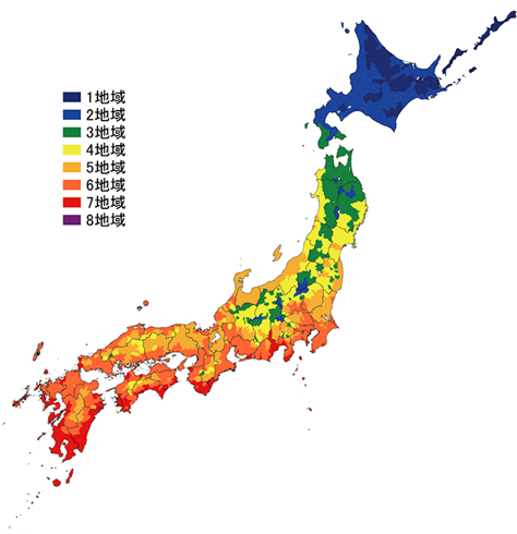 ８つの地域区分