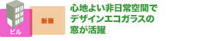 心地よい非日常空間で デザインエコガラスの窓が活躍