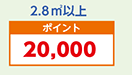 2.8㎡以上：ポイント20000